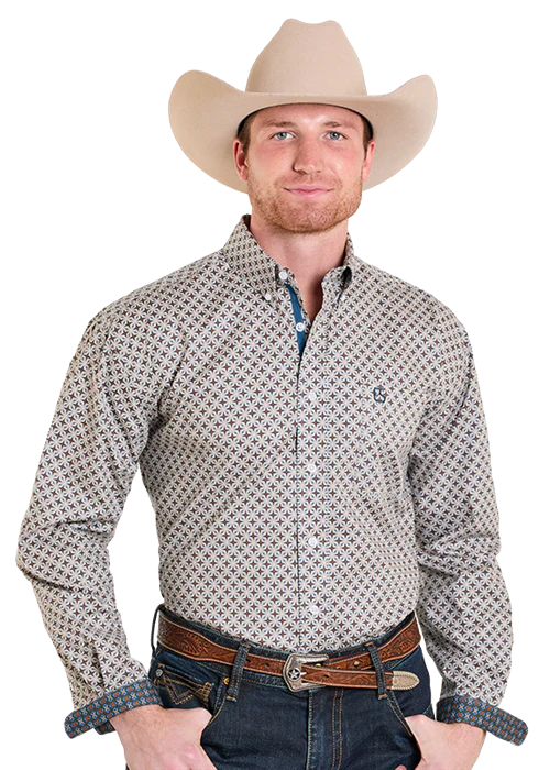 Rock&Roll Khaki Geo Print Shirt