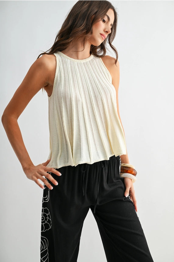 Cam Cream Sleeveless Knit Top - Petticoat Junction