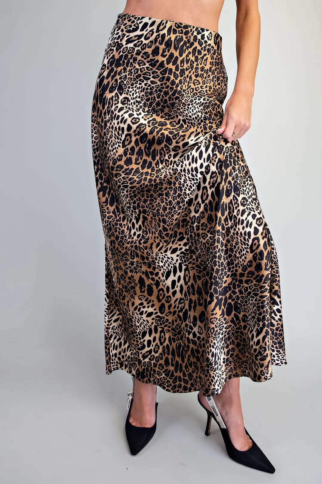 Eesome Satin Leopard Skirt