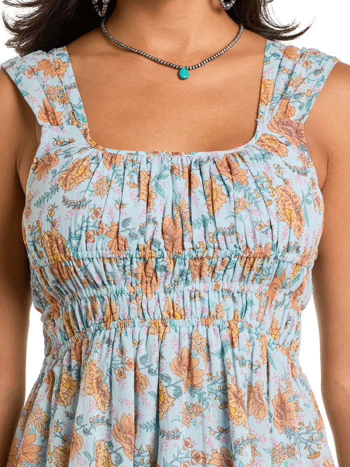 Rock&Roll Light Turquoise Gathers Dress