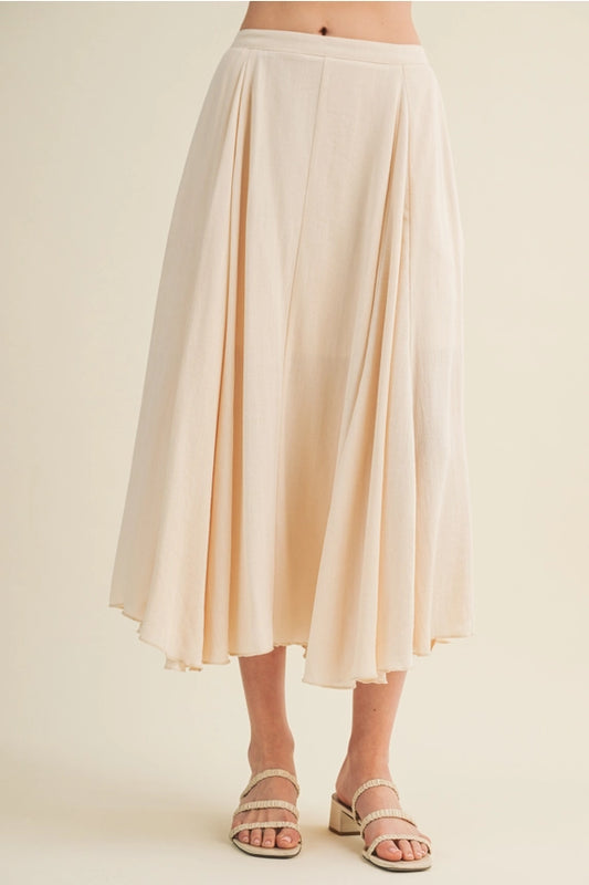 Mustard Seed A-Line Midi Skirt Vanilla