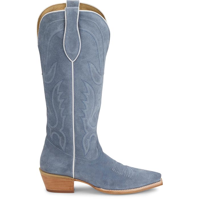 Tony Lama Liz Cornflower Blue Suede Boot