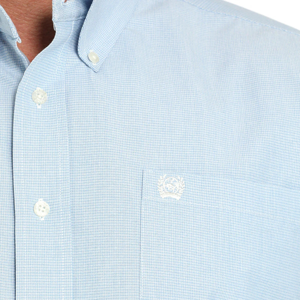 Cinch Mens Light Blue Solid Shirt