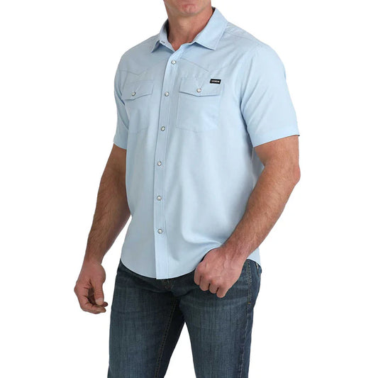 Cinch Short Sleeve Lt Blue Camp Shirt