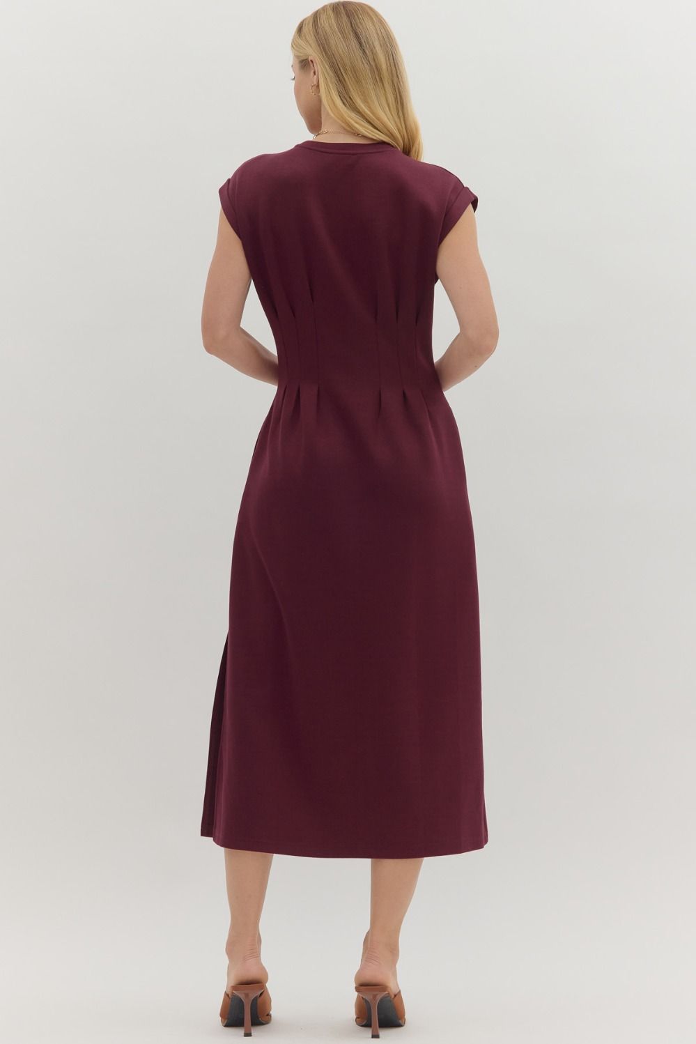 Entro Maroon Knit Dress