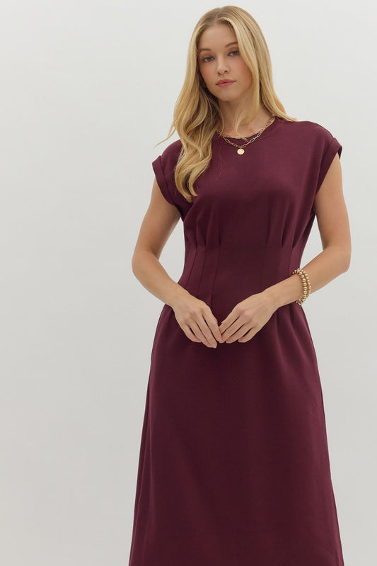 Entro Maroon Knit Dress
