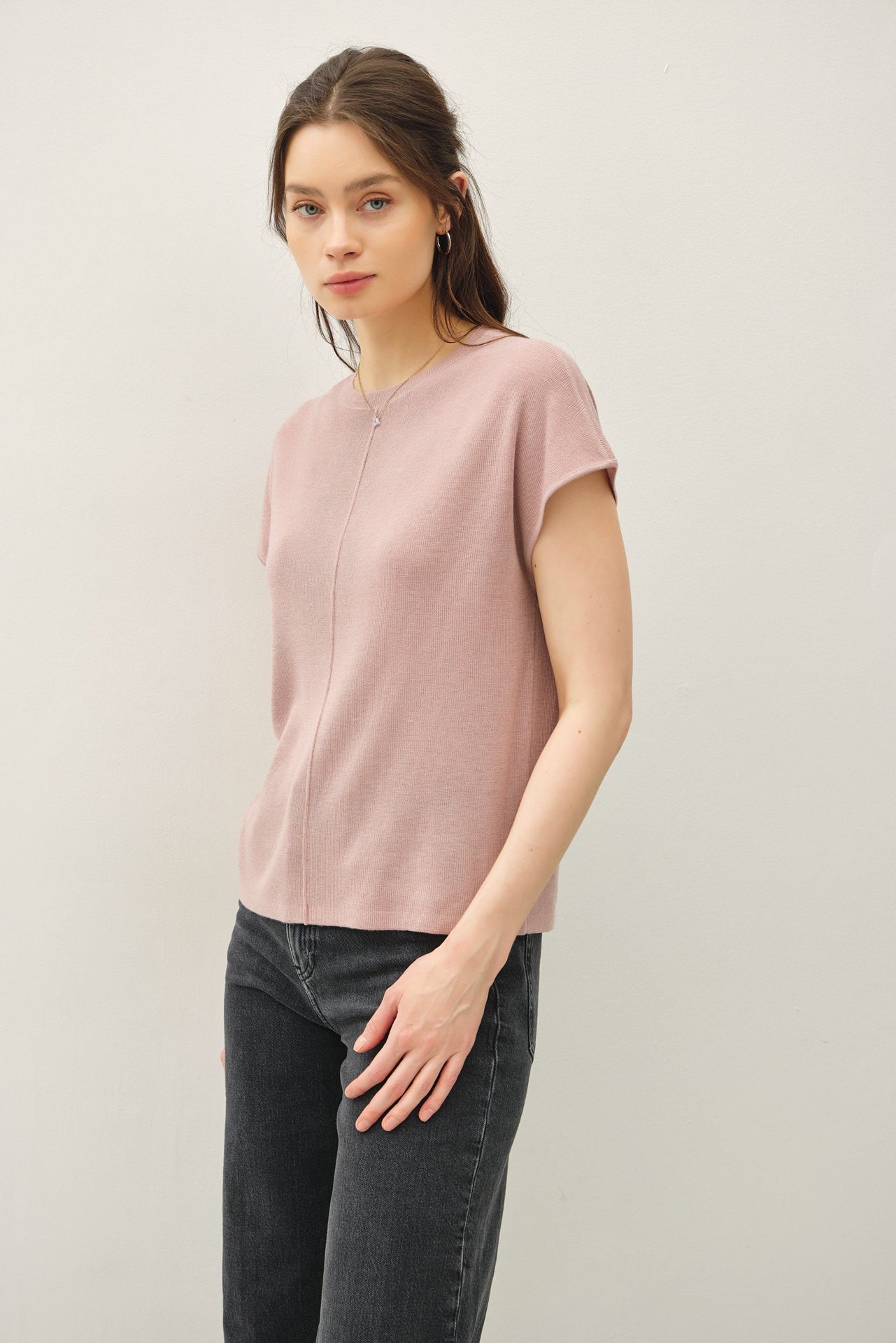Be Cool Ultra Soft Knit Top Mauve