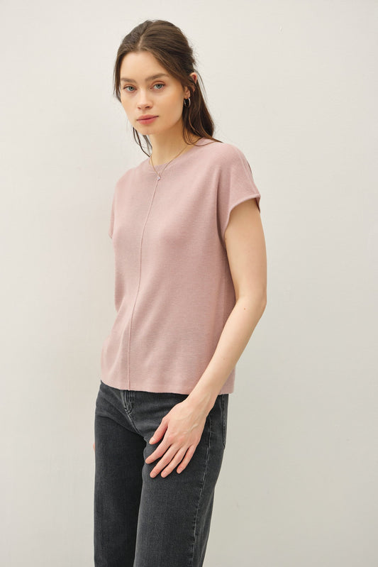 Be Cool Ultra Soft Knit Top Mauve