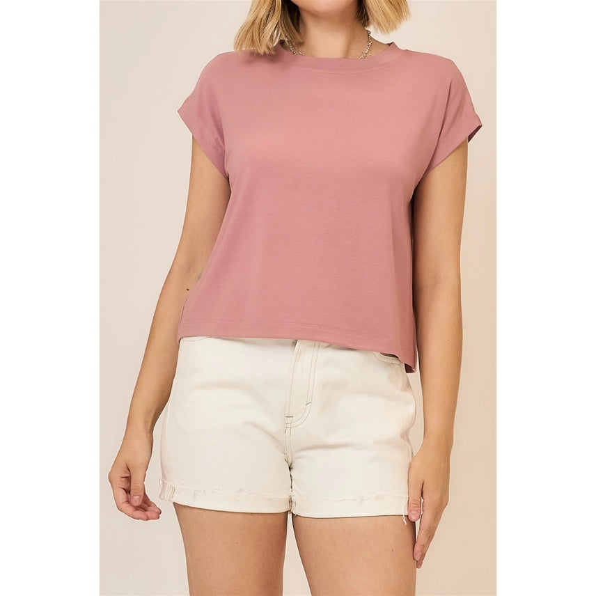 CC Drop Shoulder SS Top Mauve