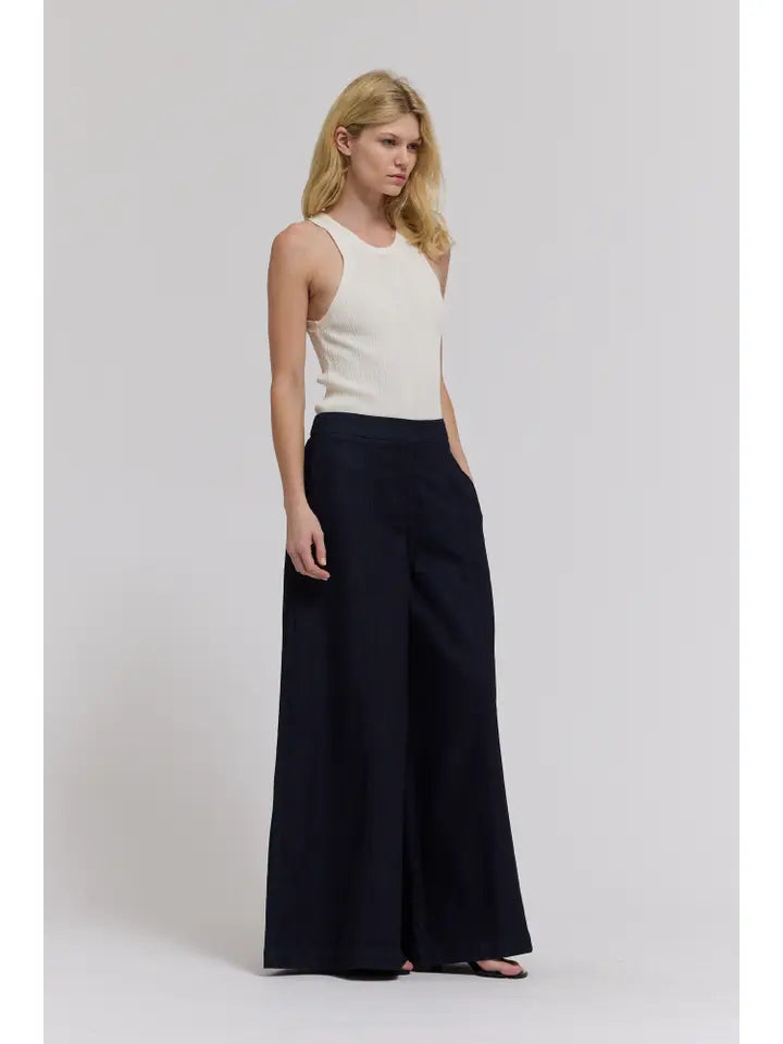 G&G Deep Indigo Denim Panel Maxi Pants