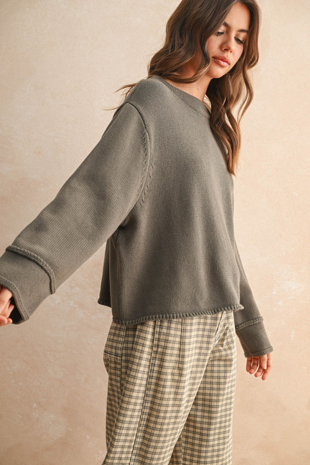 Miou Muse Olive Cotton Sweater