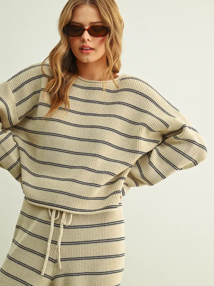 Miou Muse Stone/Blue Striped Sweater