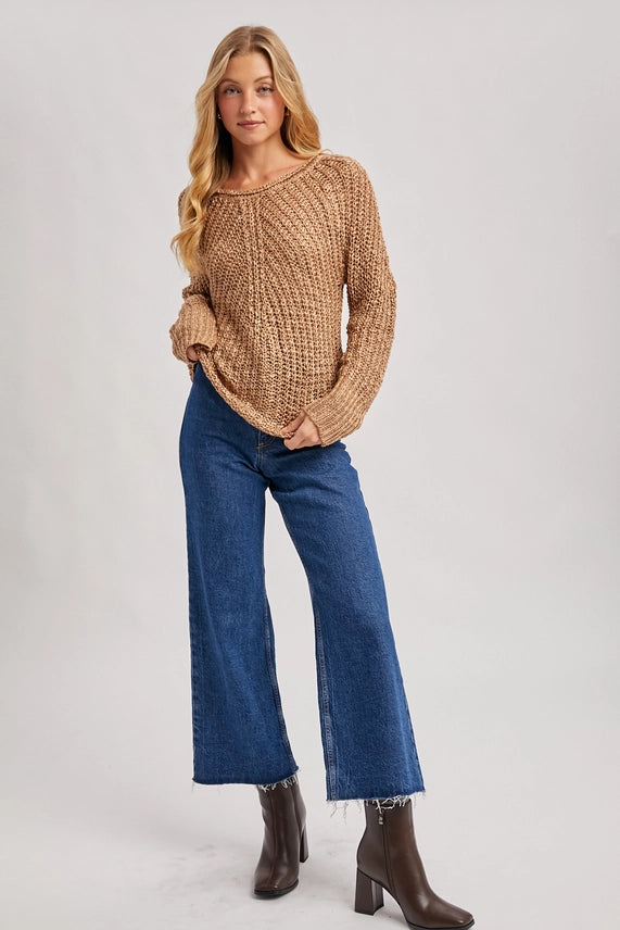 Bluivy Open Knit Sweater Mocha