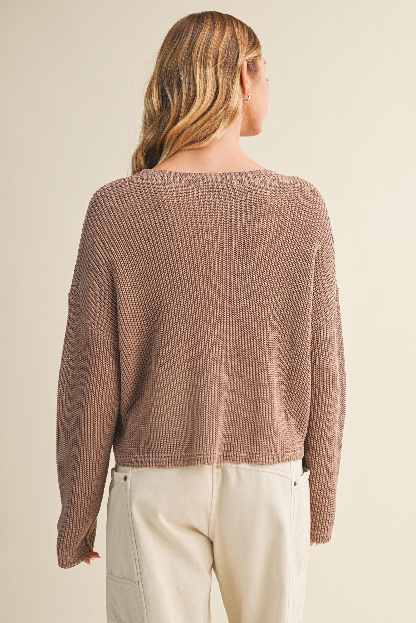 Mustard Seed Mocha Front Pocket Knit Sweater