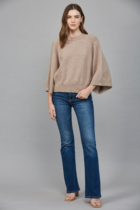 Fate Mocha Wide Sleeve Sweater
