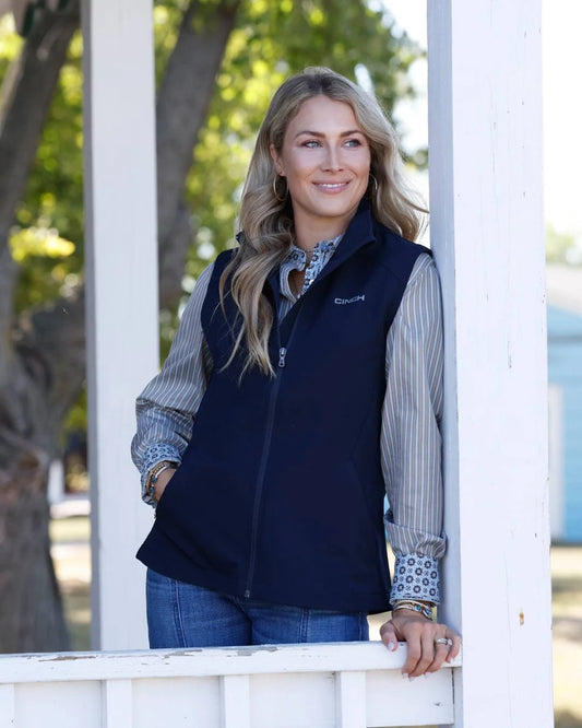 Cinch Women's Navy Windproof Vest - Petticoat Junction