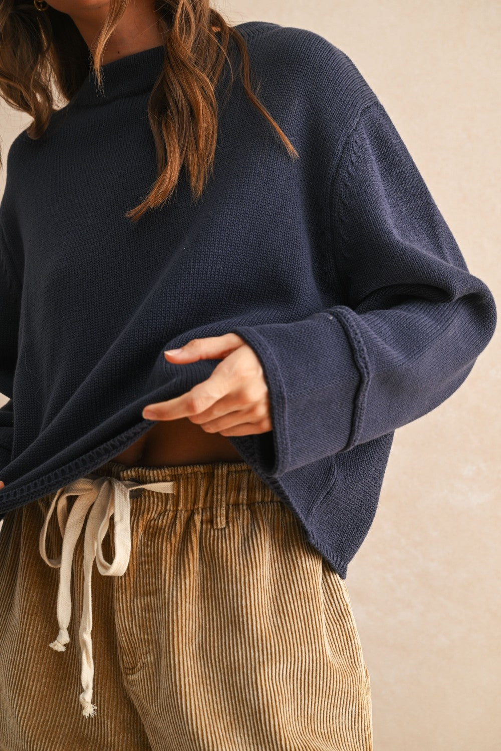 Miou Muse Navy Cotton Sweater