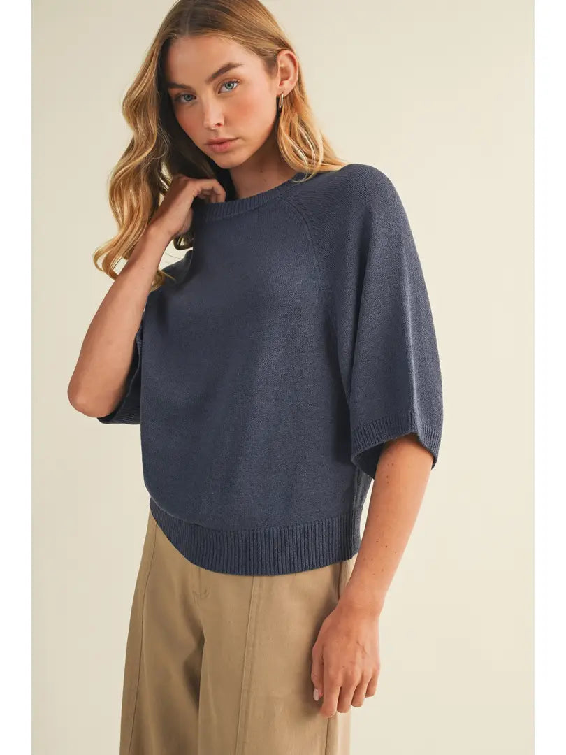 Mustard Seed Navy Raglan Sweater