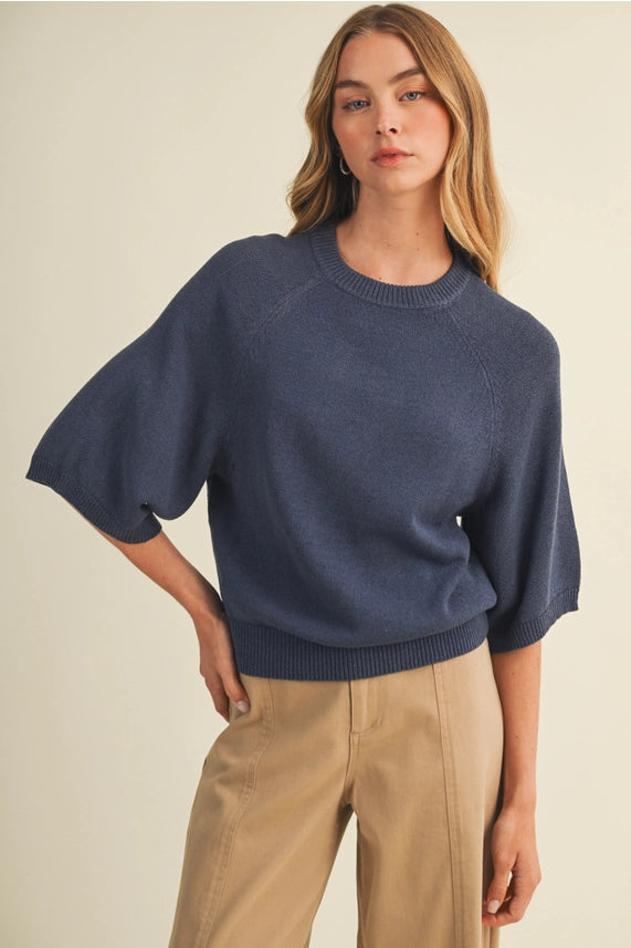 Mustard Seed Navy Raglan Sweater