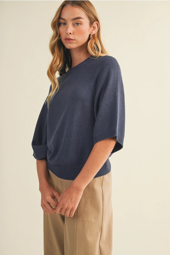 Mustard Seed Navy Raglan Sweater