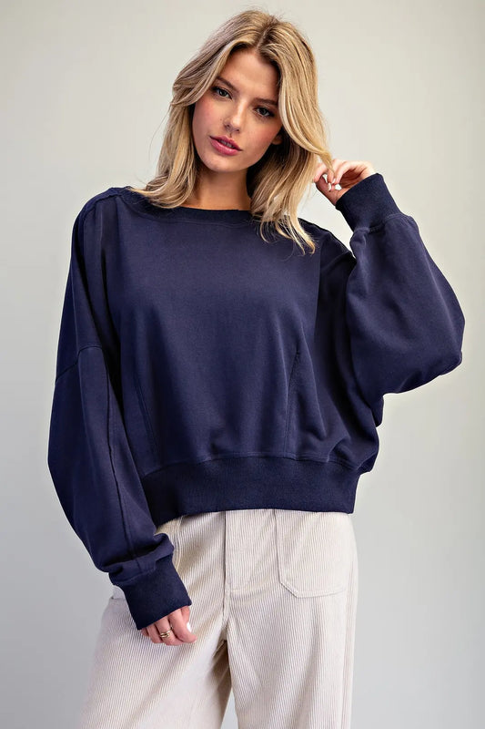 Eesome Navy Boxy Sweatshirt