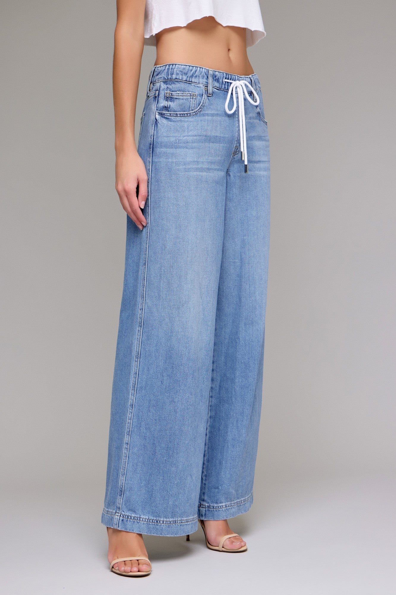 Hidden Lt Wash Elastic Waist Drawstring Pant