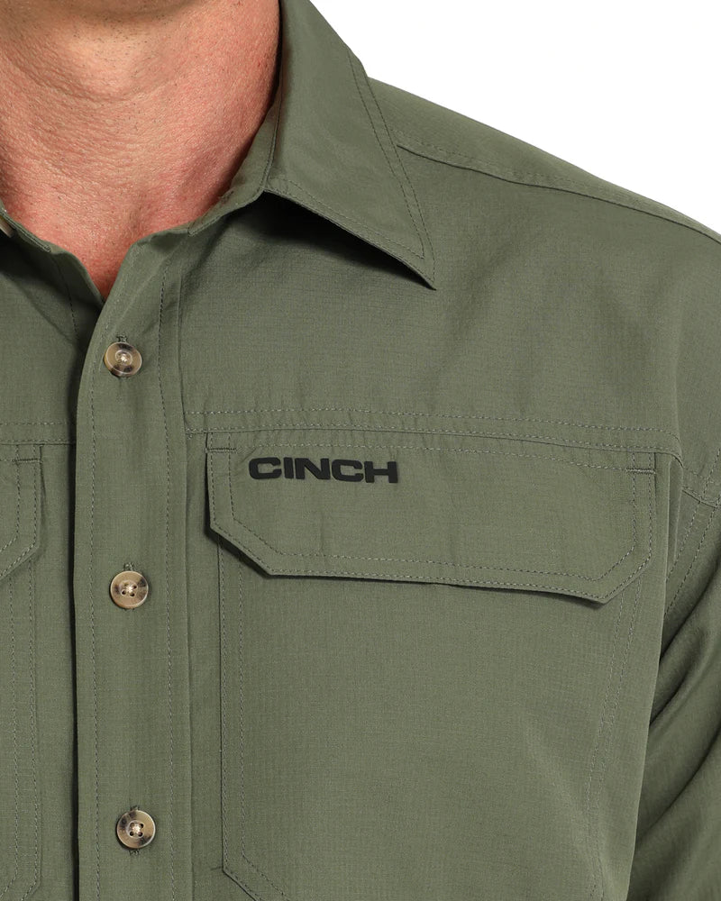 Cinch Olive Arena Flex LS Shirt