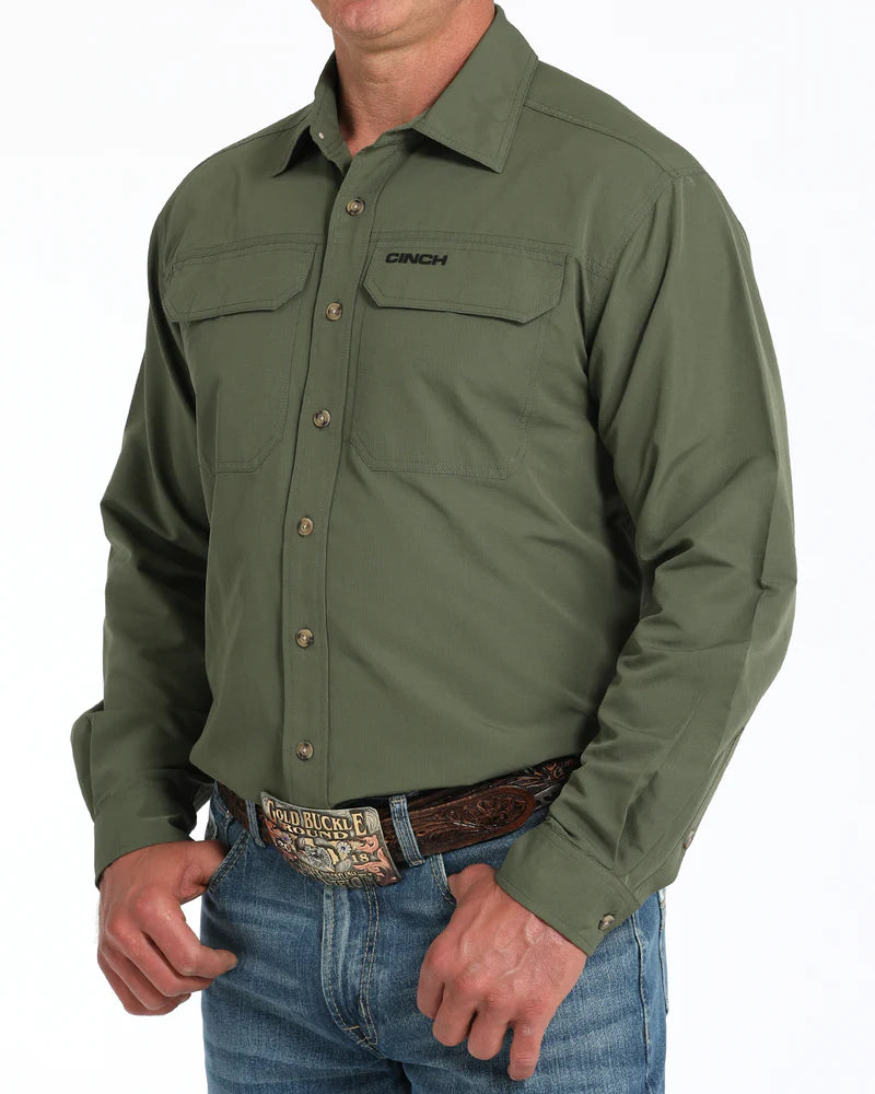 Cinch Olive Arena Flex LS Shirt
