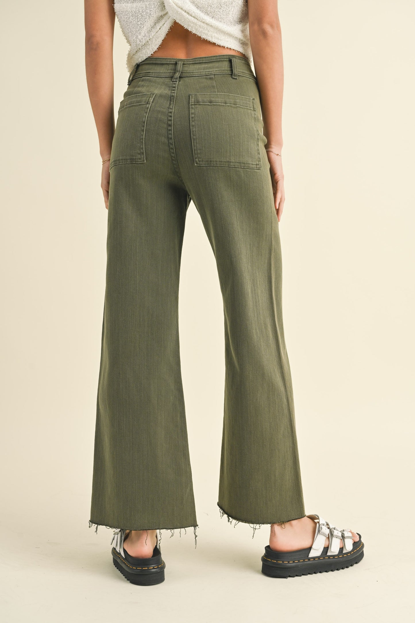 Miou Muse Olive Wide Leg Pants