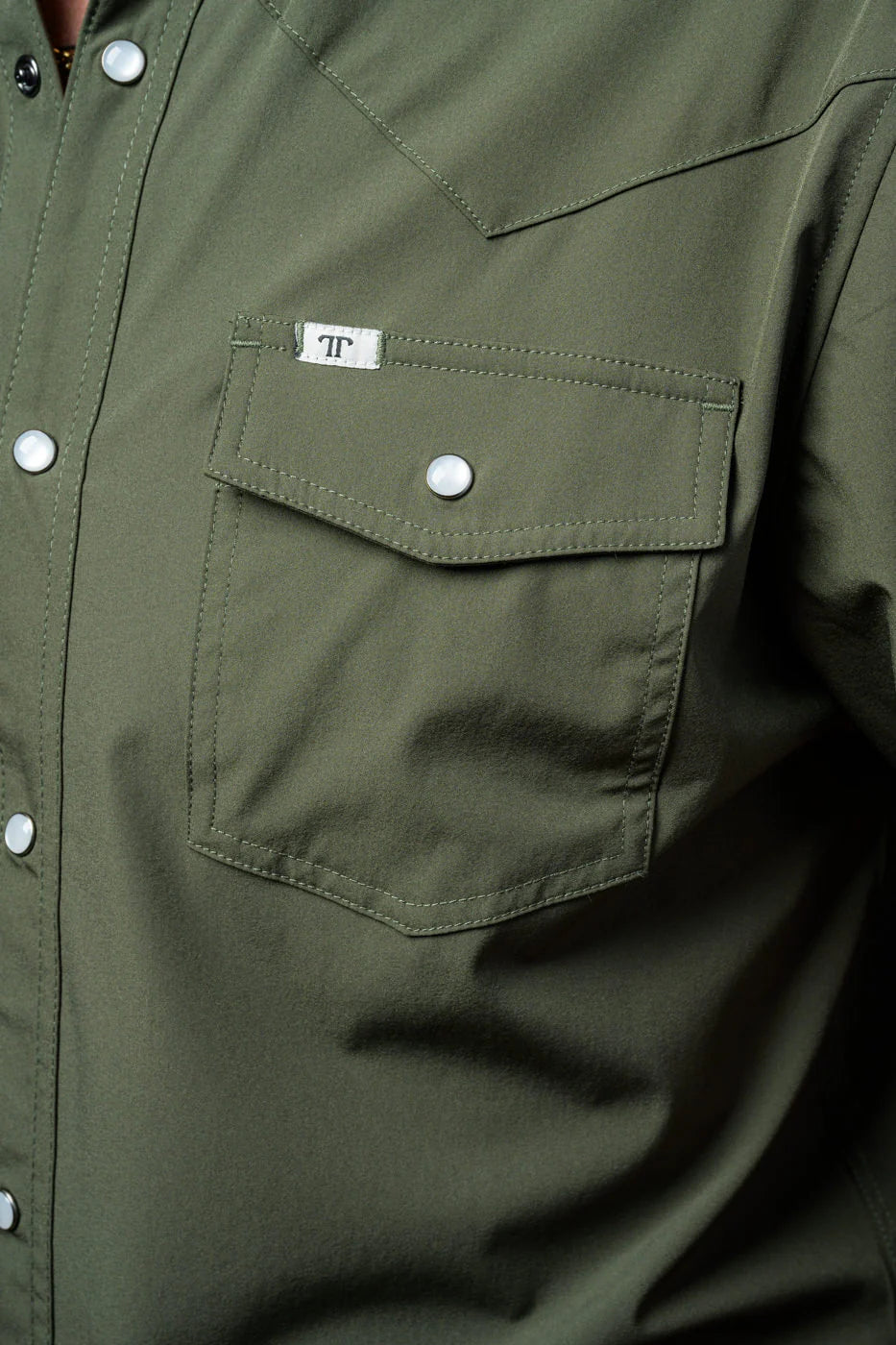 Ferrell Short Sleeve Snap Shirt Olive