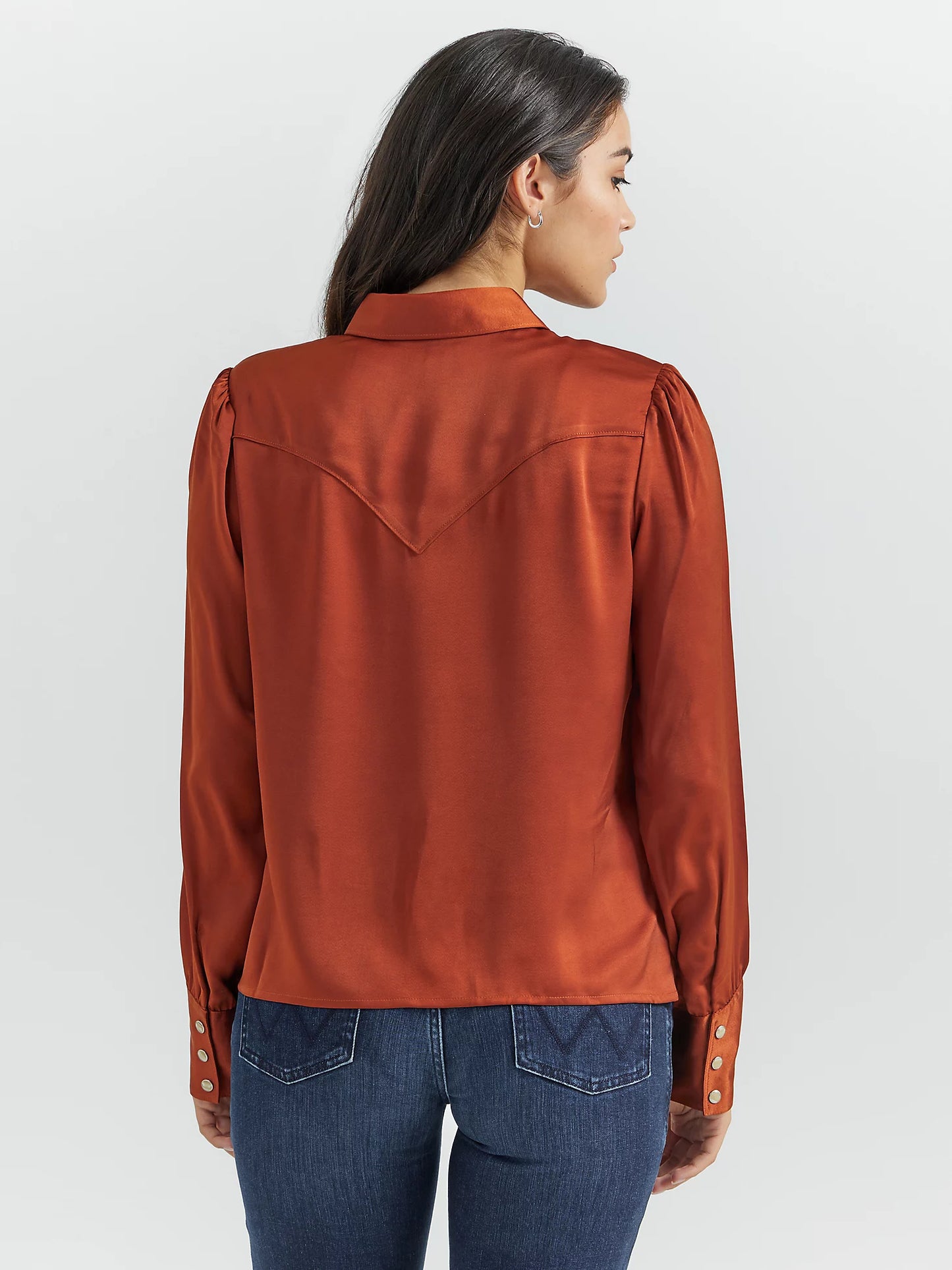 Wrangler Burnt Orange Satin Blouse