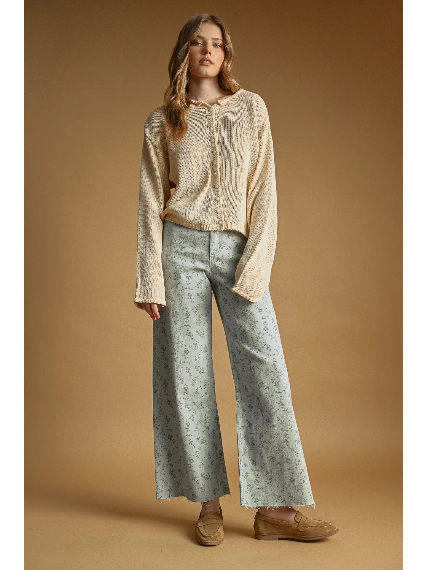 Miou Muse Floral Print Stretch Pants