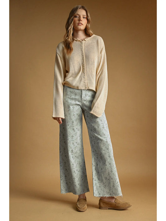 Miou Muse Floral Print Stretch Pants
