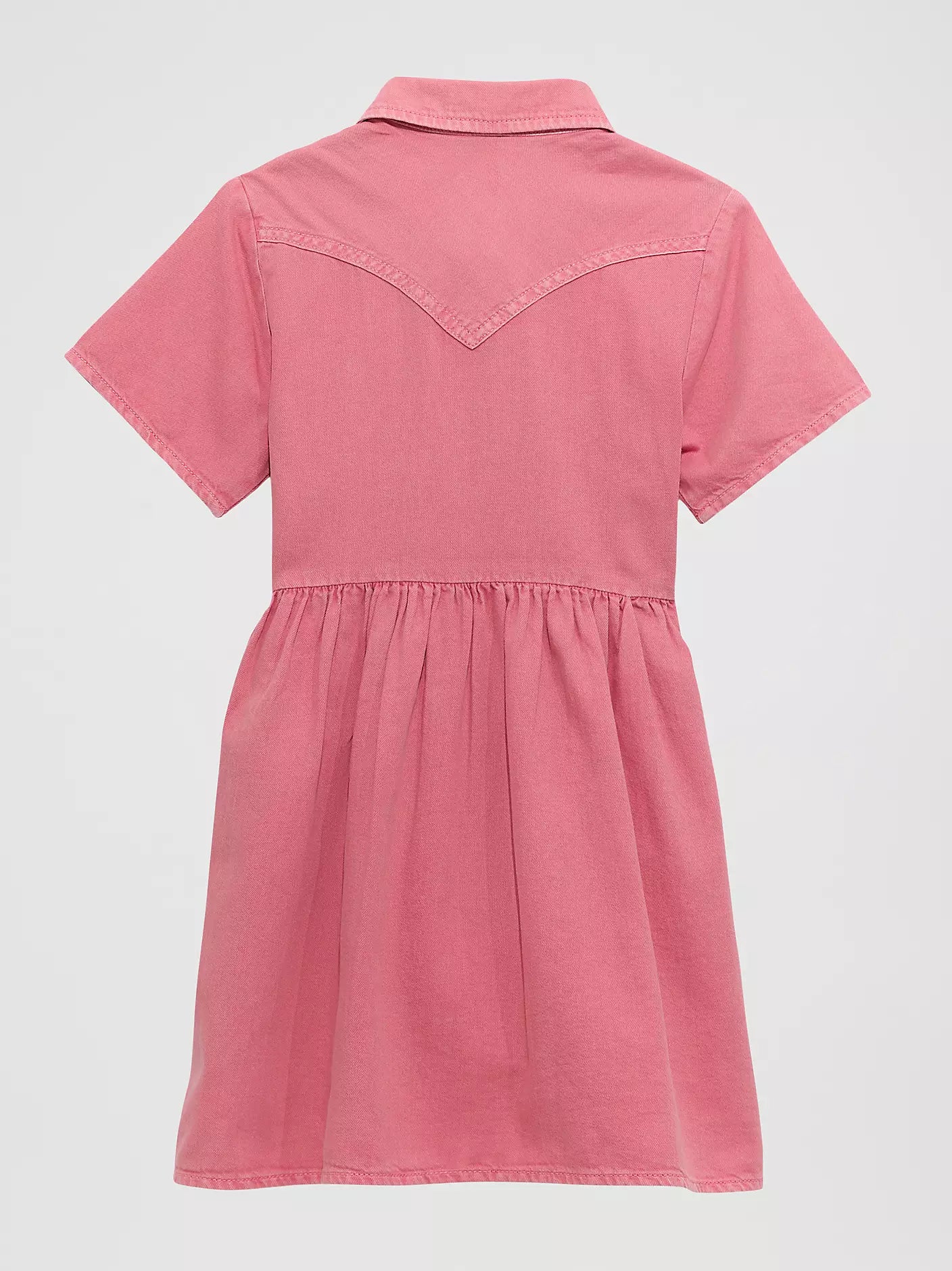 Wrangler Girls Colorwash Denim Western Snap Dress Pink Size XS