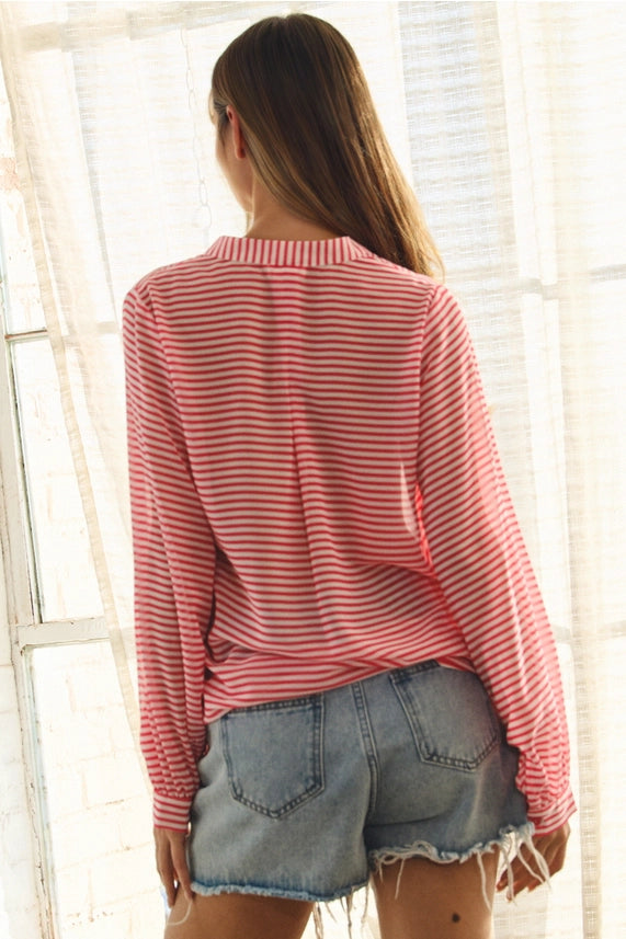 Oddi Pink Stripe Blouse
