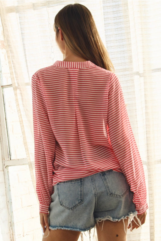 Oddi Pink Stripe Blouse