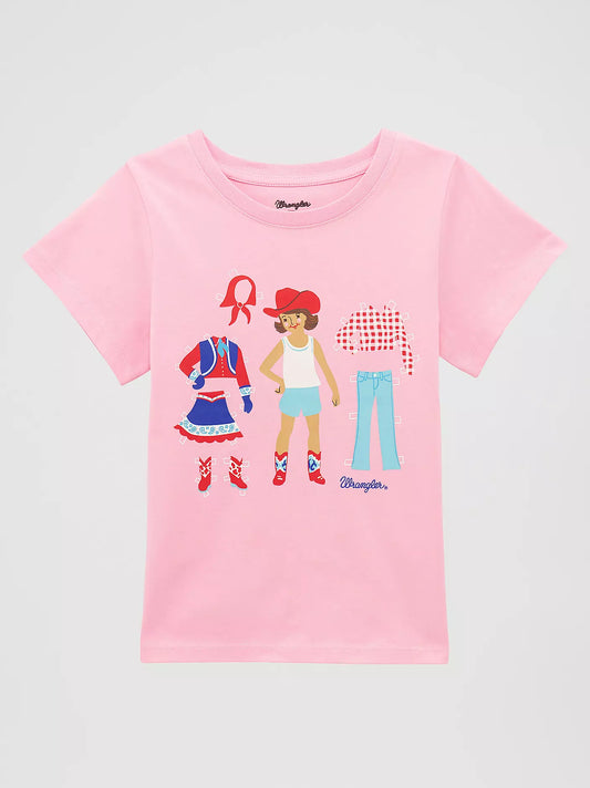 Wrangler Girls Pink Paperdoll T-shirt