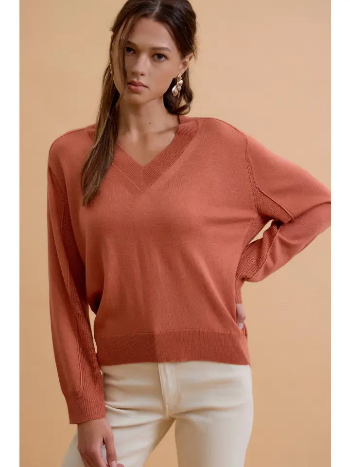 Be Cool Poppy V-Neck Sweater