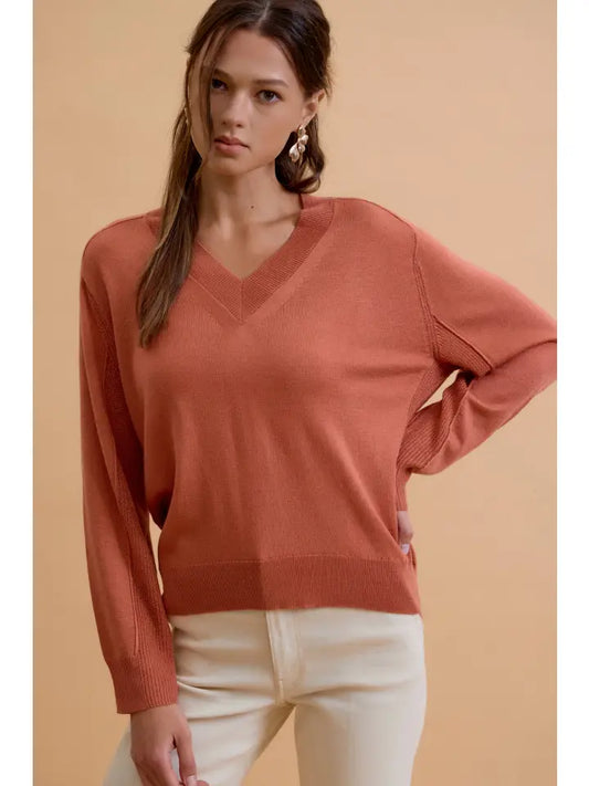 Be Cool Poppy V-Neck Sweater