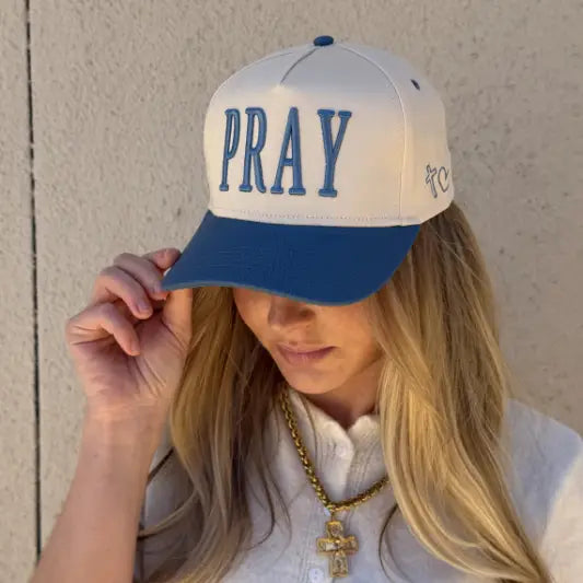 SS Vintage Pray Trucker Hat Blue