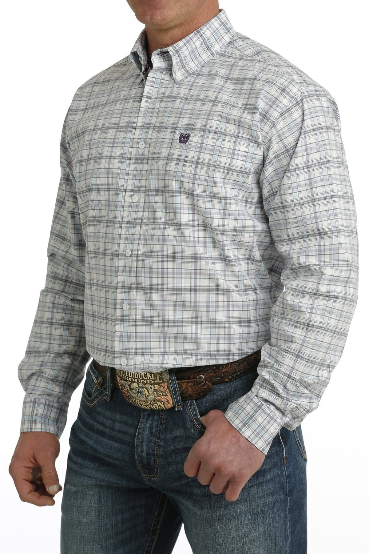 Cinch Men's Purple Plaid Shirt