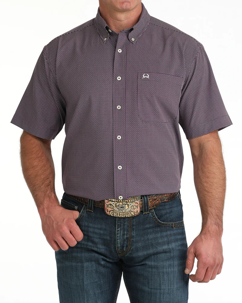 Cinch Arenaflex SS Purple Geo Print Shirt