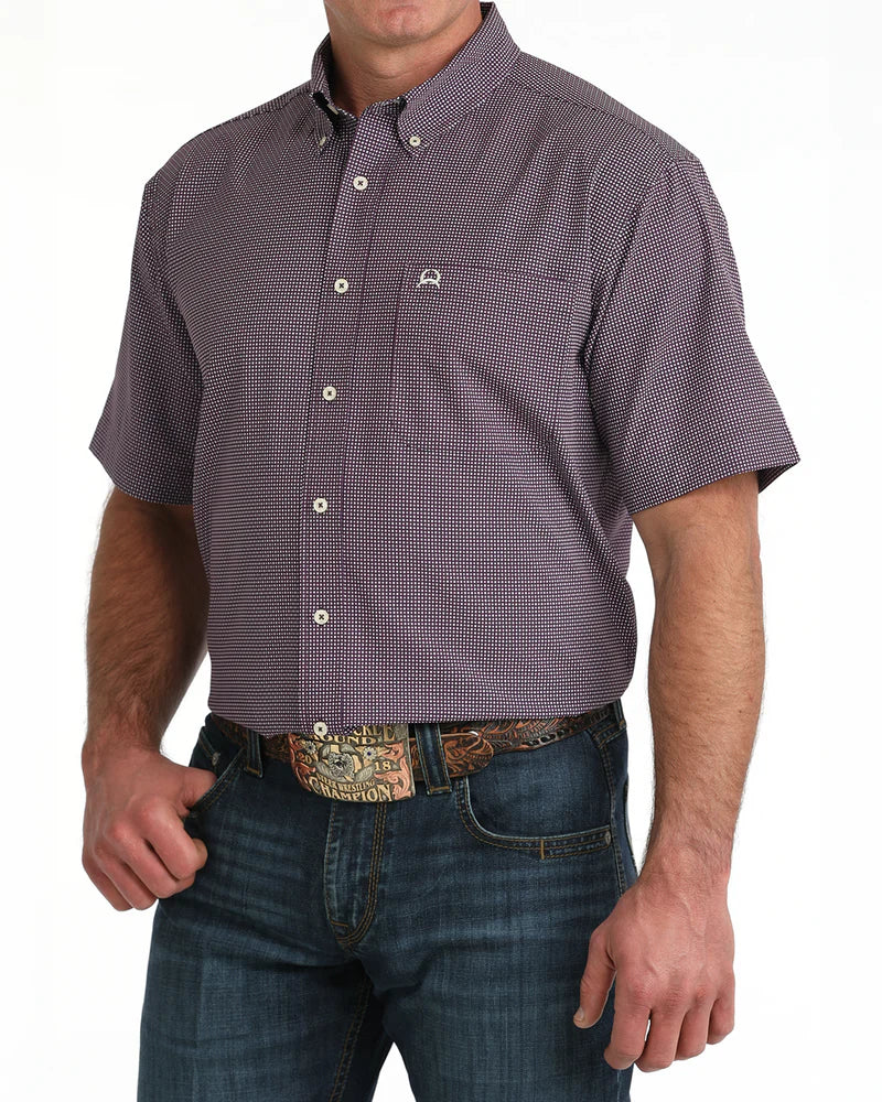 Cinch Arenaflex SS Purple Geo Print Shirt