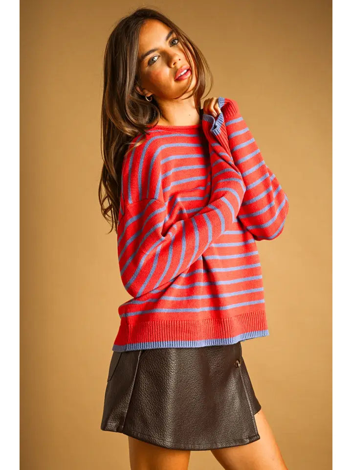 Miou Muse Red/Blue Sweater