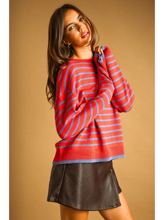 Miou Muse Red/Blue Sweater