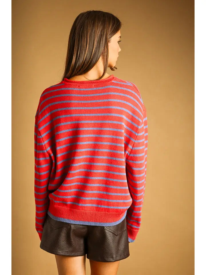 Miou Muse Red/Blue Sweater