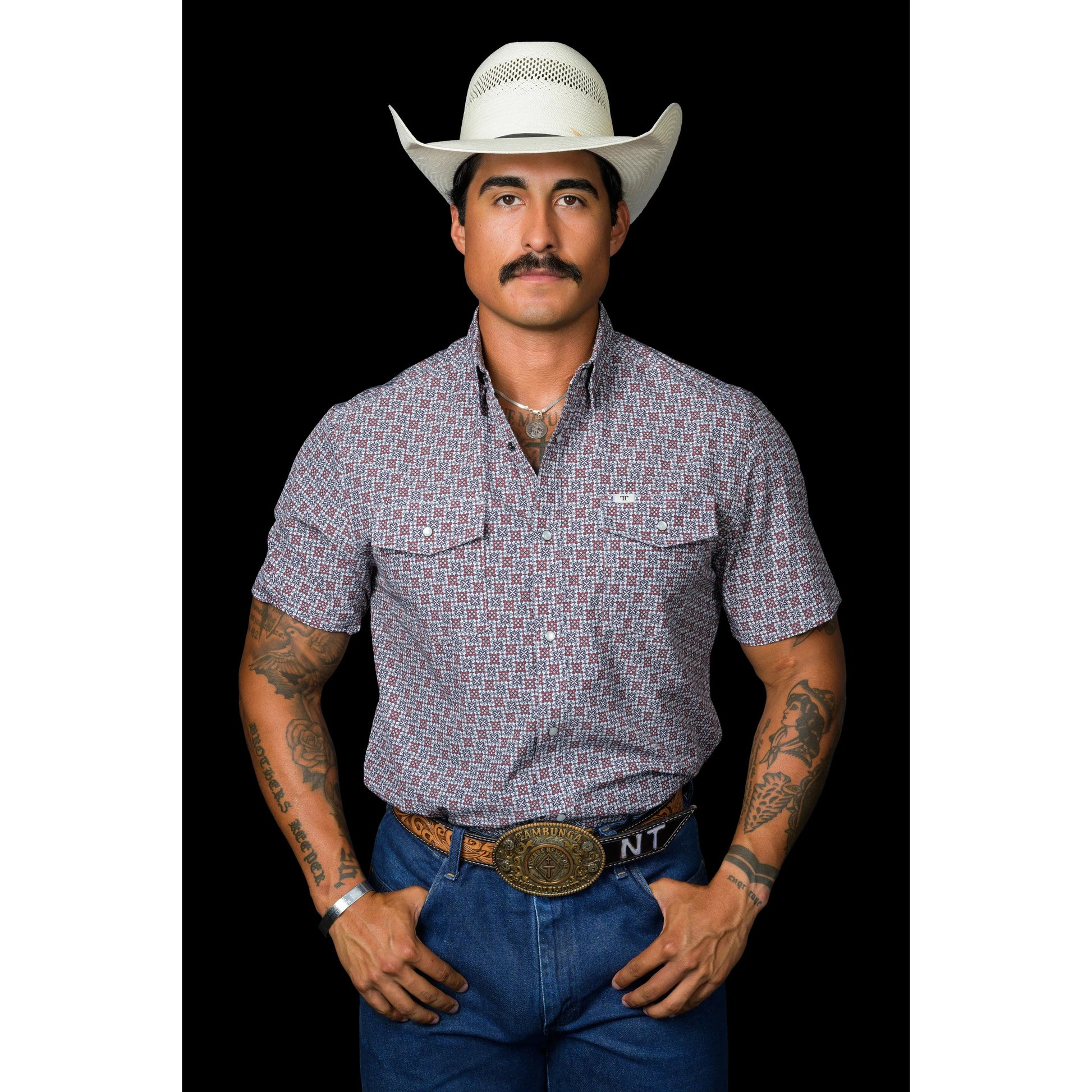 Ferrell Colten Short Sleeve Snap Red - Petticoat Junction