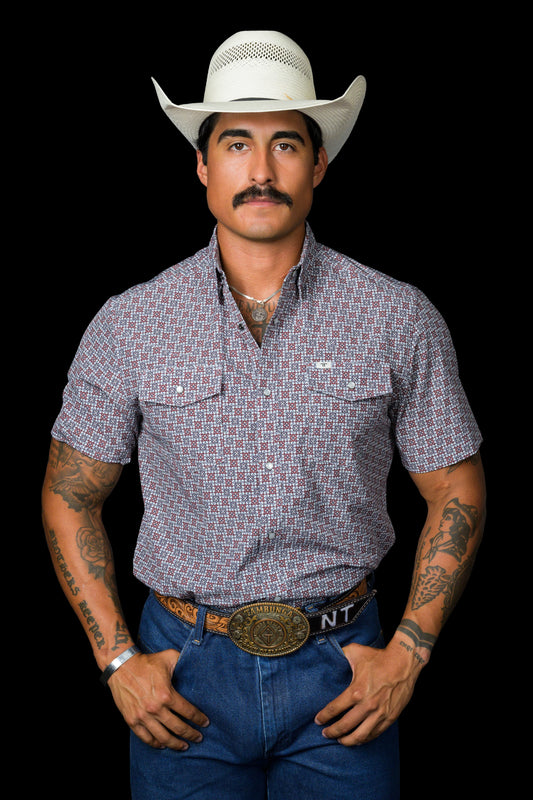 Ferrell Colten Short Sleeve Snap Red