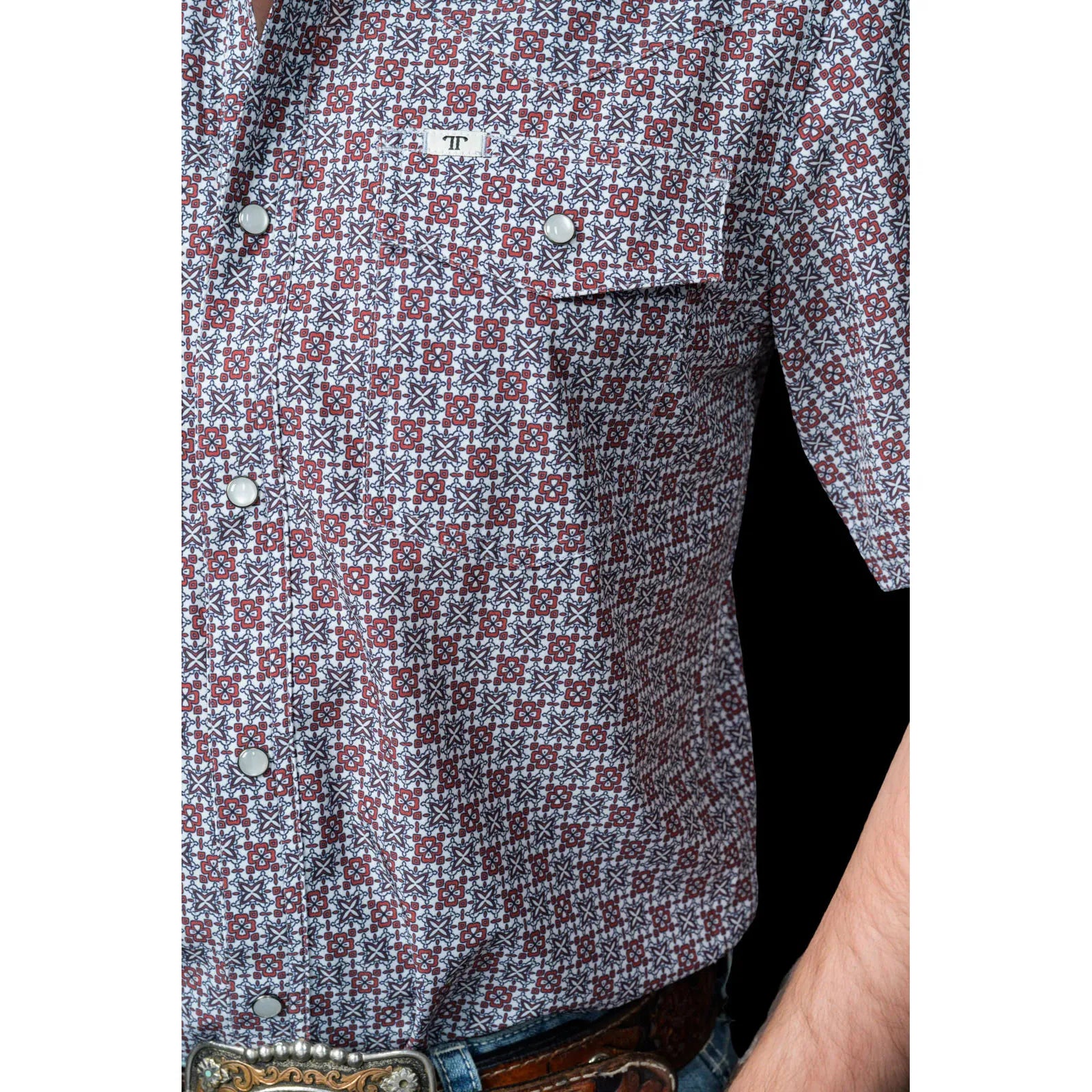 Ferrell Colten Short Sleeve Snap Red - Petticoat Junction