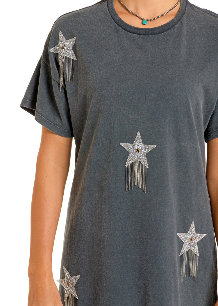 Rock&Roll Rhinestone Star T-Shirt Dress